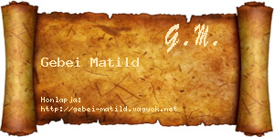 Gebei Matild névjegykártya